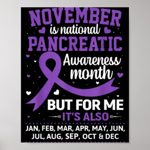 November ist Pancreatic Cancer Awareness Lila Poster