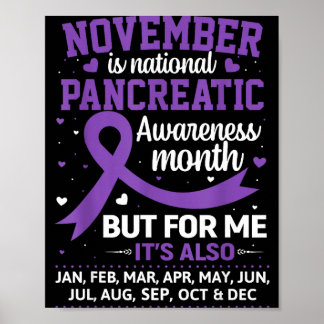 November ist Pancreatic Cancer Awareness Lila Poster