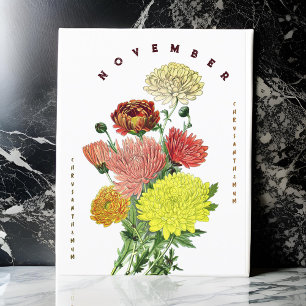 November Monat Blume Chrysanthemum Postkarte
