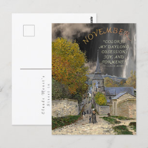 November Monat Monet Kunst Zitat Postkarte