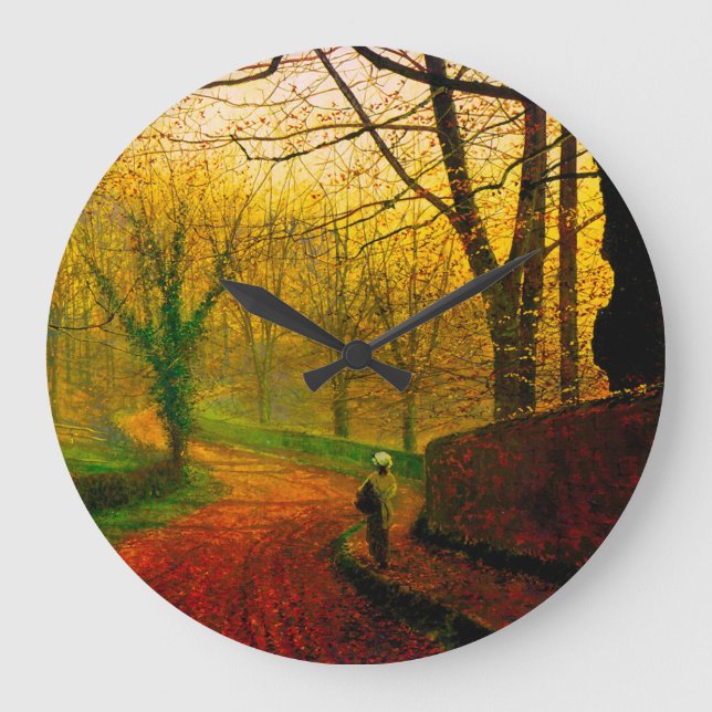 November Nachmittag Stapleton Park Grimshaw Große Wanduhr (Vorderseite)