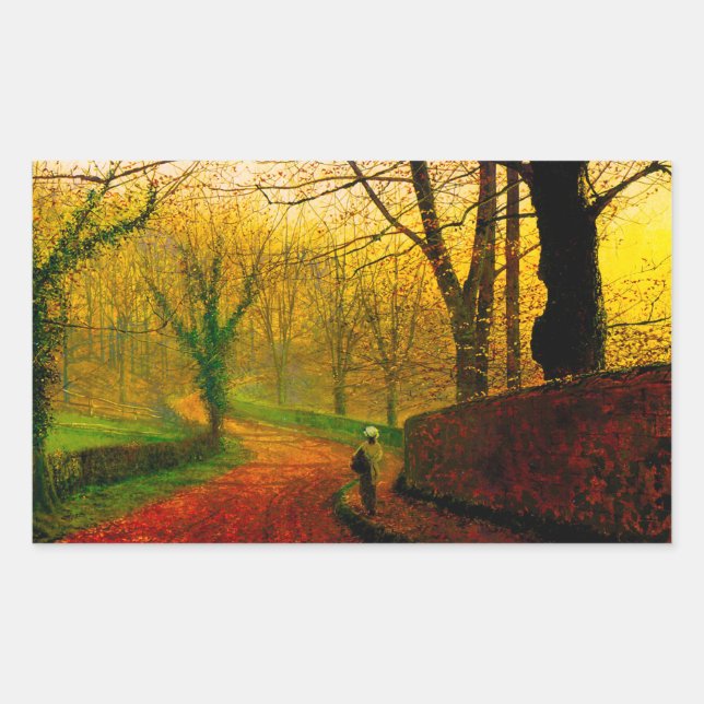 November Nachmittag Stapleton Park Grimshaw Rechteckiger Aufkleber (Vorderseite)
