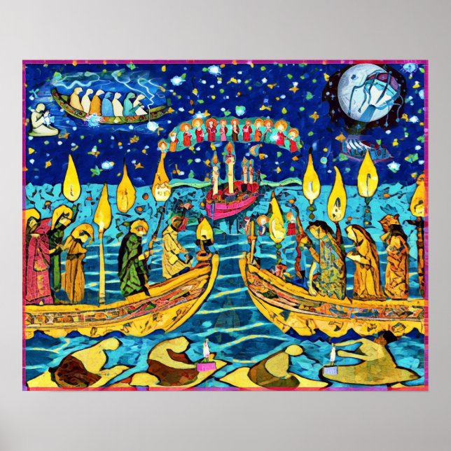 November Naive Folk Art Herbst Celebration Poster (Vorne)