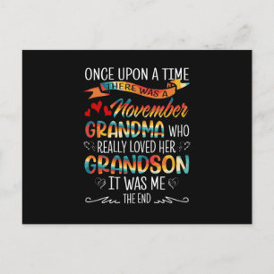 November Oma, die ihre Enkel wirklich liebte Postkarte