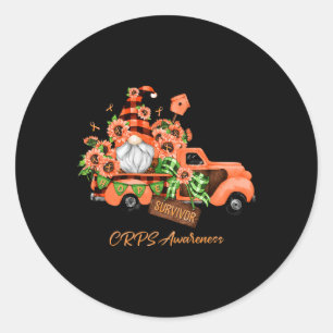 November Orange Gnom Vintage LKW CRPS Bewusstsein Runder Aufkleber
