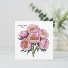 November Peony Bloom - Personalisiertes Geburtstag
