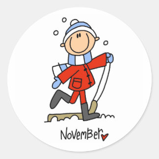 November Runder Aufkleber