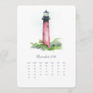 November Stand Alone Calendar Lighthouse Menükarte
