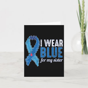 November T1d Bewusstsein Ribbon Blue für Schwester Karte