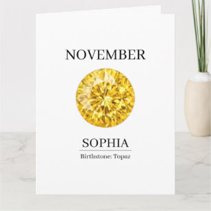 November Topas Personalisierter Geburtstag Karte