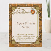 November Topaz Birthstone 8.5x11 Geburtstag