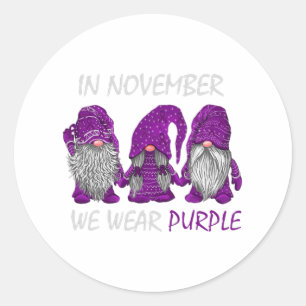 November We Wear Lila - Alzheimerheimer Awarenes Runder Aufkleber