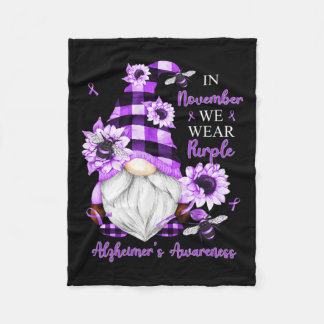 November We Wear Lila Gnomes Alzheimerheimer Awa Fleecedecke