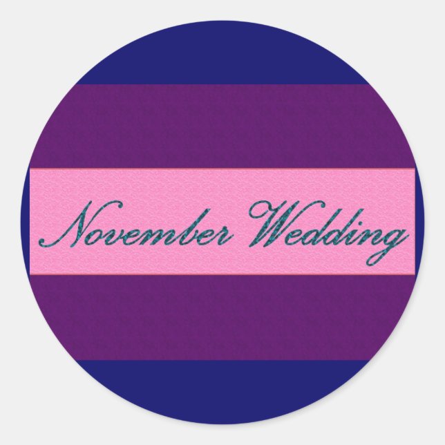 "November Wedding" Elegant Sticker - Maßgeschneide (Vorderseite)