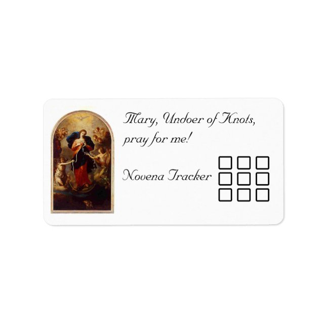 Novena Tracker, Mary Undoer of Knots Adressaufkleber (Vorne)