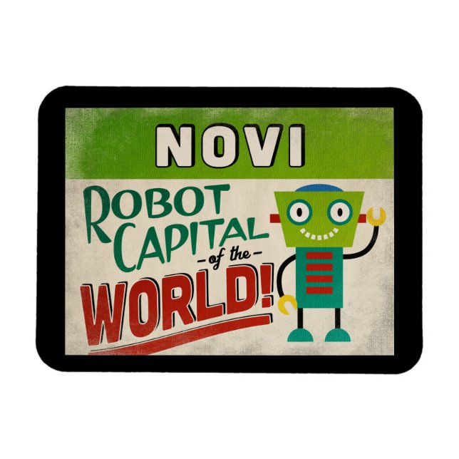 Novi Michigan Robot - Funny Vintag Magnet (Horizontal)