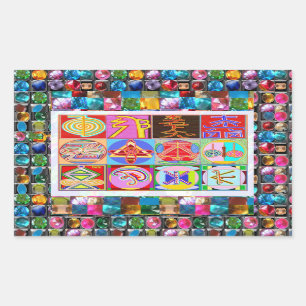 NOVINO ReikiHealing n KARUNA Reiki Symbole Rechteckiger Aufkleber