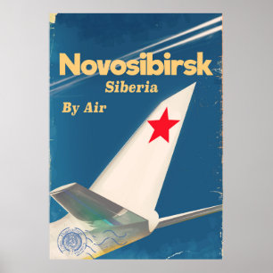 Novosibirsk Sibirien Gewerkschaft Flugplakat Poster