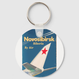 Novosibirsk Sibirien Gewerkschaft Flugplakat Schlüsselanhänger