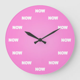Now Clock (Pink) Große Wanduhr