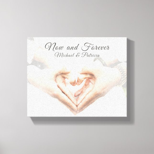 "Now & Forever" - Paarnamen Eleganter Foto Leinwanddruck (Vorderseite)
