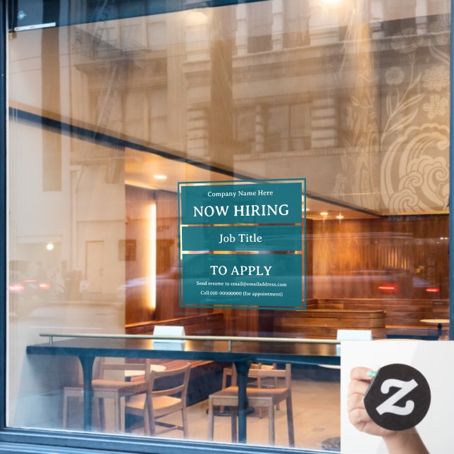 Now Hiring Job Opening Store Business Vacancy Fensteraufkleber (Café-Fenster)
