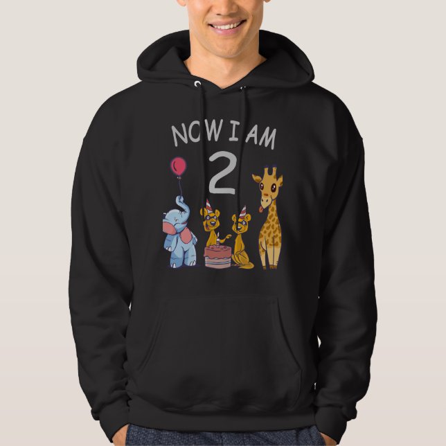 Now I am 2 year old 2nd Birthday at the Zoo Hoodie (Vorderseite)