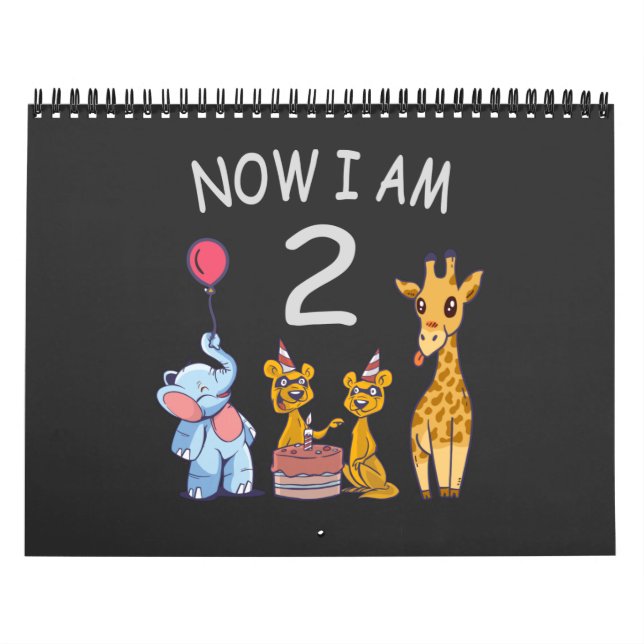 Now I am 2 years old 2nd Birthday at the Zoo Baby  Kalender (Titelbild)