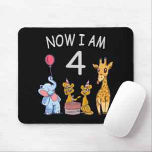 Now I am 4 year old 4th Birthday at the Zoo Mousepad