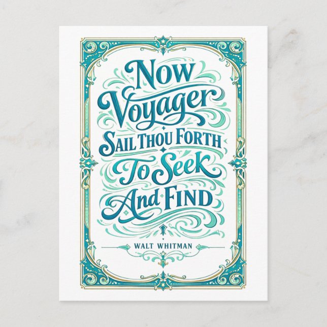 "Now Voyager" Quotation Postkarte (Vorderseite)
