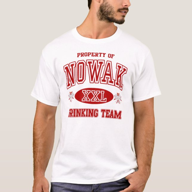 Nowak Polnisch-trinkendes Team T-Shirt (Vorderseite)