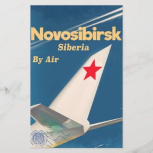 Nowosibirsk Sibirien Sowjetunion Flugposter Briefpapier