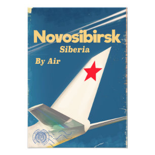 Nowosibirsk Sibirien Sowjetunion Flugposter Fotodruck