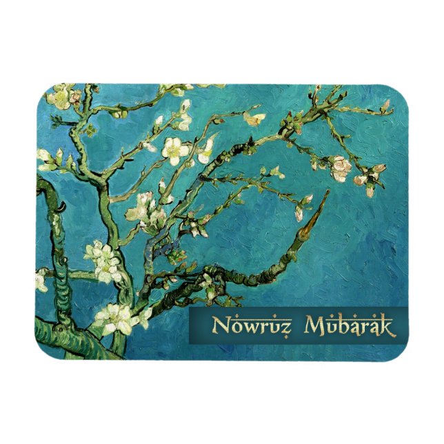 Nowruz Mubarak. Kunsthandwerksmagnete aus Persien Magnet (Horizontal)