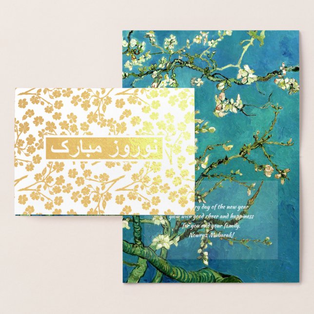 Nowruz Mubarak. Real Foil Persian New Year Cards Folienkarte (Anzeige)
