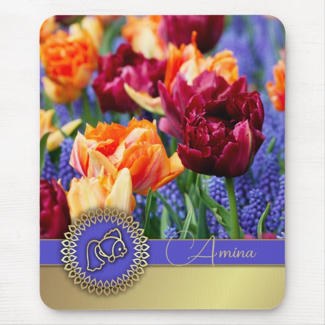 Nowruz Mubarak. Tulips für das persische Neujahr Mousepad (Vorne)
