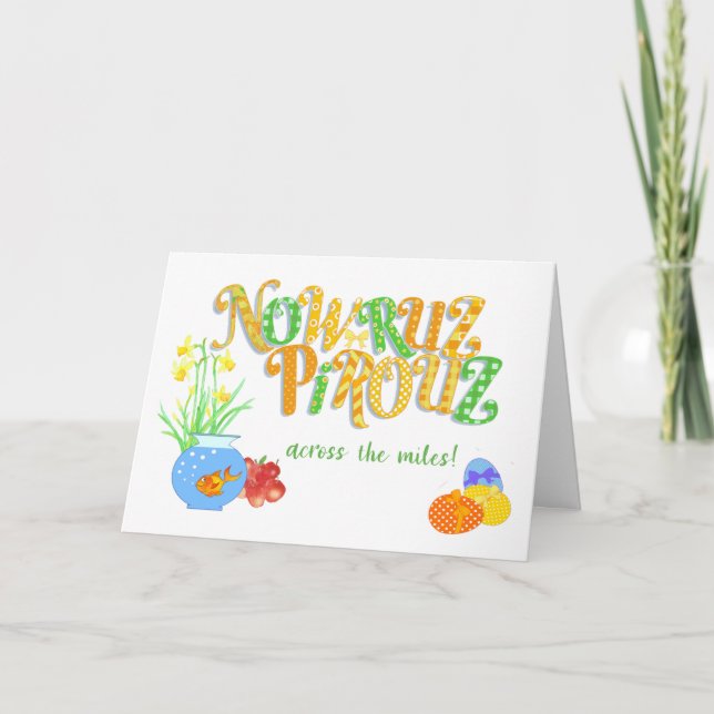 Nowruz über die Miles Goldfish Daffodils Card Karte (Vorderseite)