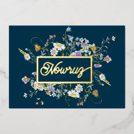 Nowruz Wildblumen Folien Feiertagskarte
