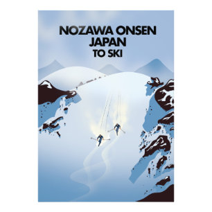 Nozawa Onsen Japan Ski-Druck. Fotodruck