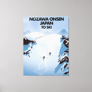 Nozawa Onsen Japan Ski-Druck. Leinwanddruck
