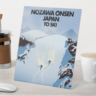Nozawa Onsen Japan Ski-Druck. Sockelschild