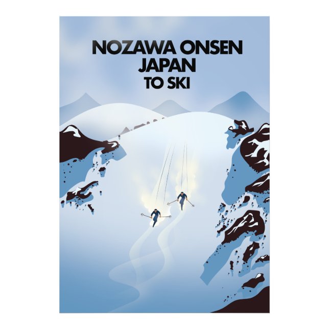 Nozawa Onsen Japan Ski drucken. Fotodruck (Vorne)