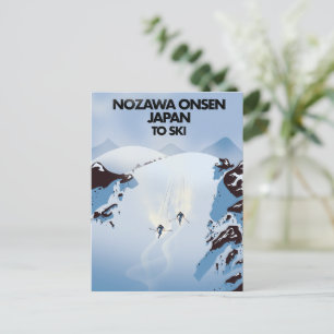 Nozawa Onsen Japan Ski drucken. Postkarte