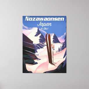 Nozawaonsen Japan auf Ski Leinwanddruck