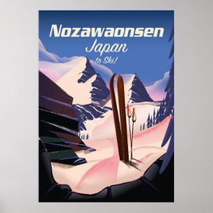 Nozawaonsen Japan zum Skifahren Poster