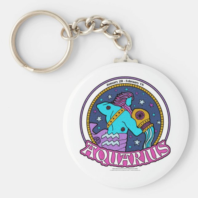 NP Aquarius 2.25" Basic Button Schlüsselanhänger (Vorne)