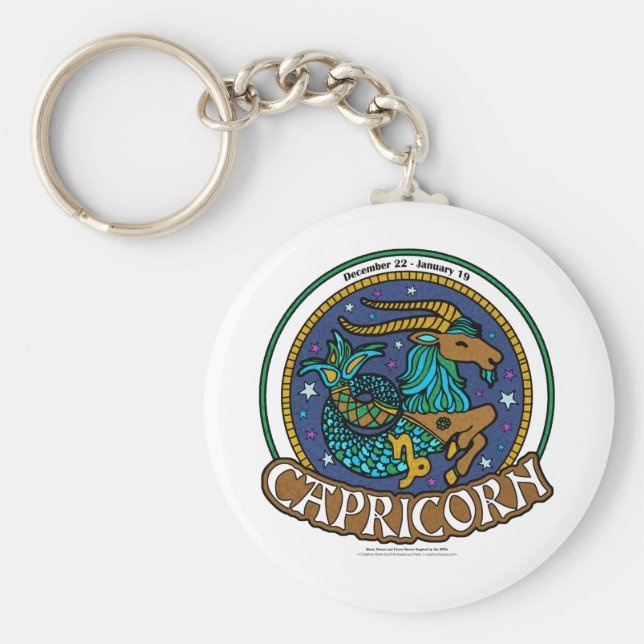 NP Capricorn 2.25" Basic Button Schlüsselanhänger (Vorne)