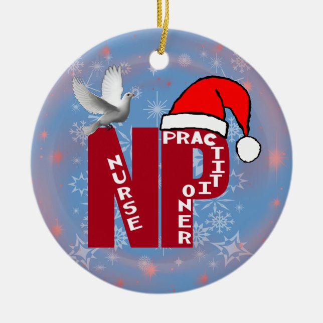 NP CHRISTMAS ORNAMENT SANTA HAT NURSE PRACTIONER (Vorne)