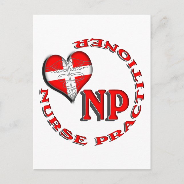 NP CIRCULAR LOGO NURSE PRACTITIONER POSTKARTE (Vorderseite)