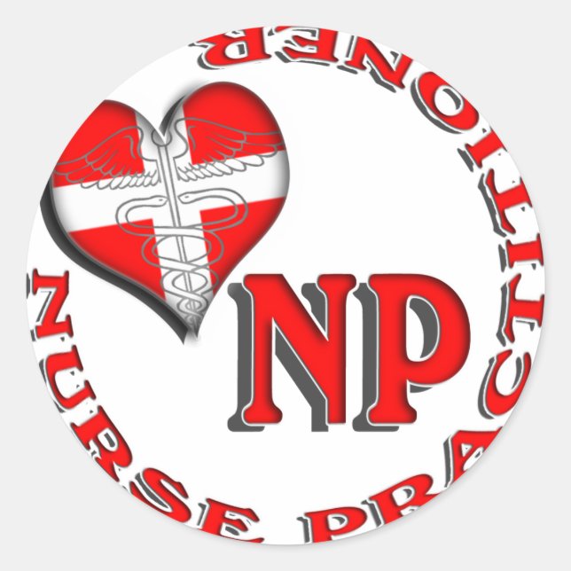 NP CIRCULAR LOGO NURSE PRACTITIONER RUNDER AUFKLEBER (Vorderseite)